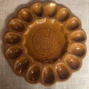 California Pottery vintage egg plate